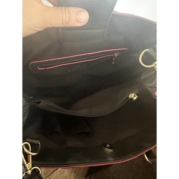 Bebe Purse Shoulder Y2K Steam Punk Witchy Grunge Goth Emo Black Pink Bar… - Picture 9 of 13